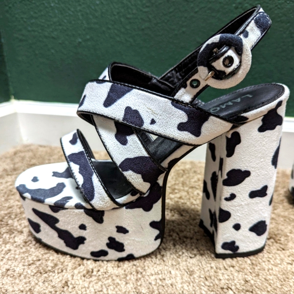 Lamoda Cow Print Heels